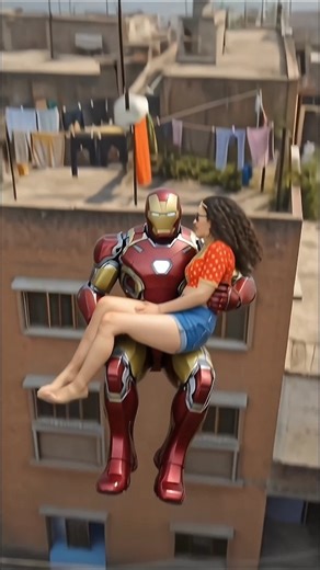 Iron Man Wore An Iron Suit While Flying Through The Air. Ai Video #avengers #ironman