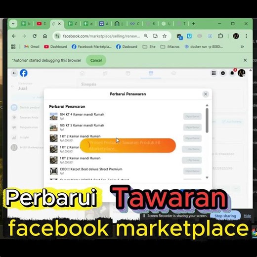 [demo] Perbarui Tawaran Facebook Marketplace - Alternatif Imacros