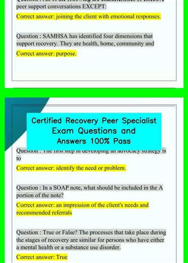 Certified Recovery Peer Specialist Exam Questions and Answers 100% Pass video