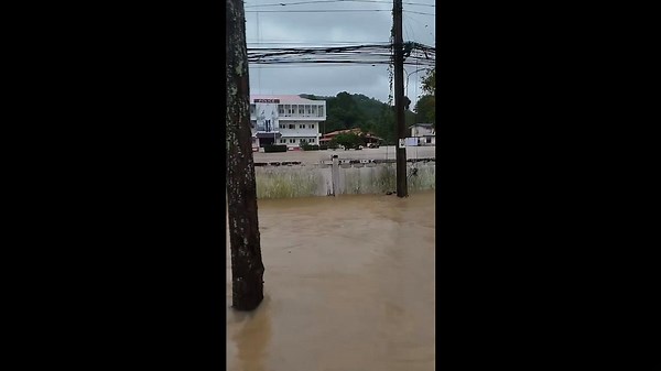 Hotels submerged by flash floods on Thai Full Moon Party island