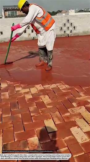 Simple Brick Cleaning Technique on Rooftop | Is This Method Efficient? | Construction Education.