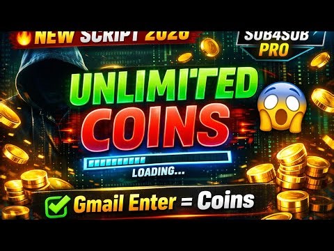 SUB4SUB Unlimited Coin New Script 🔥 | 2026 Working Method | Free Coins Trick 😱 | Latest File