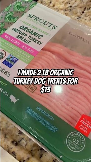 I made 2 lb organic homemade turkey dog treats for $13
