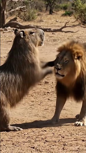 Capybara vs lion
