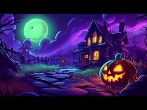 Spooky Halloween 👻 | Haunted Night | Pumpkin Glow | Creepy House | Halloween Stream Background