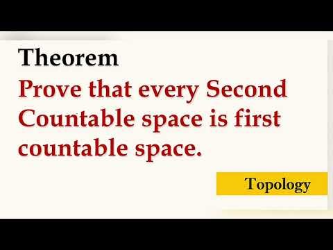 Theorem every second countable space is a first countable space || Theorem topology