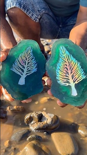 🌈 Hidden Rainbow Tree Inside a Giant Green Crystal! | Unbelievable Stone Discovery