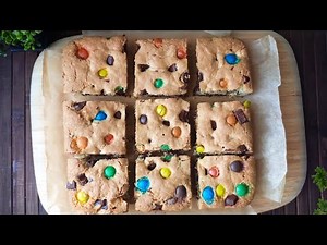 BEST M&M Cookie Bars Recipe || 5-Minutes Cookie Bars 🍪