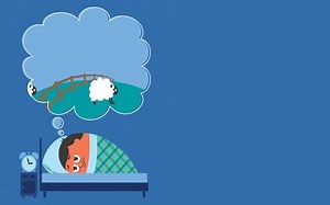 Insomnia: Looping animation of man suffering from insomnia.