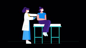 Download Woman Doctor Injecting Vaccine to Patient 2D Cartoon Animation on Alpha Channel for free