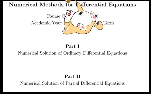 Numerical Methods for Differential Equations 1