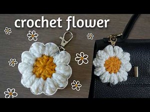 Crochet Flower Keychain Tutorial