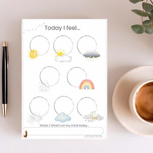 Daily Weather Mood Tracker | Printable Mood Chart | Emotional Check-in | Instant PDF Download - Etsy UK