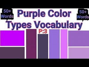 Purple Colors Types vocabulary with picture and Code |P:3| Purple type Color Vocabulary with Picture