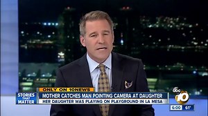 Mother catches man pointing camera at daughter