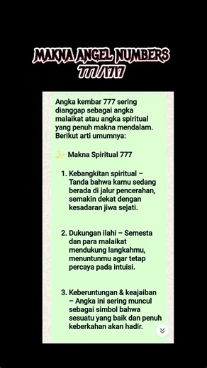MAKNA ANGEL NUMBERS 777