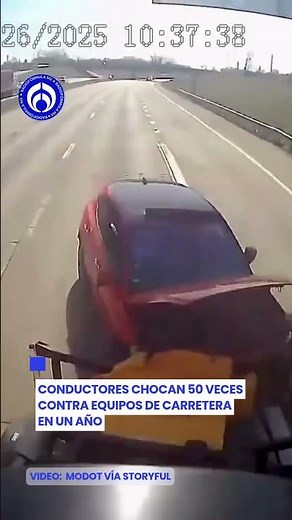 ¡De no creerse! Captan al menos 50 choques contra equipos de mantenimiento en carretera de EU