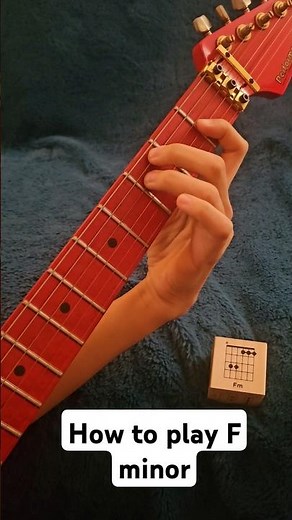 How to play F minor chord on guitar. #chords #guitar #guitartutorial #guitarlessons #guitarchords