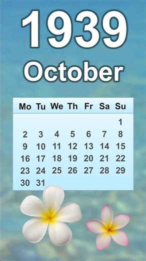 October 1939 Calendar