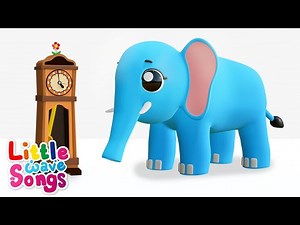 🐭 Hickory Dickory Dock with Elephant | Nursery Rhymes For Toddlers | Little Wave Songs - Baby Coco