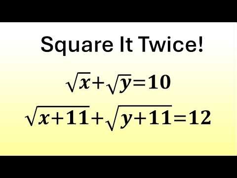 Solve This Radical System by Squaring Twice | An Olympiad Trick!