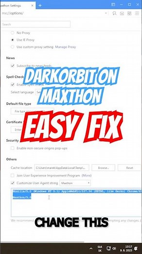 Maxthon not working | DarkOrbit 2025
