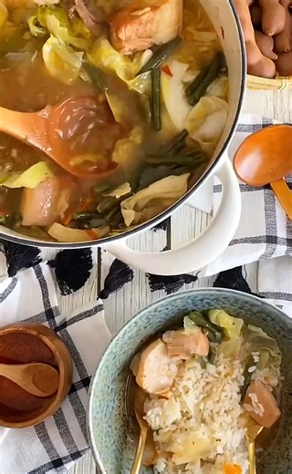 Traditional Filipino sinigang with its signature sour and savory flavor