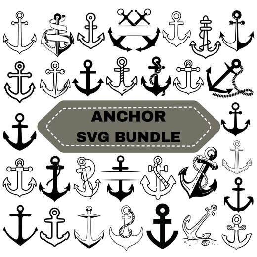 Anchor SVG Bundle: Nautical Rope Clipart (digital Download) - Etsy