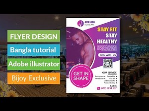 Flyer design tutorial Adobe Illustrator || Fitness flyer design bangla tutorial