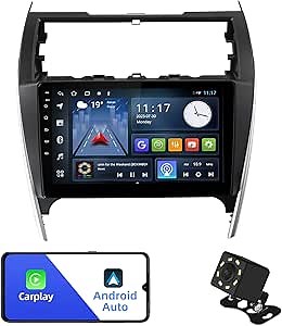 2+32G Aumume 10.1 inches Android 12 Double Din Car Stereo for Toyota Camry 2012 2013 2014 IPS Touchscreen Screen Car Radio with Carplay & Android Auto Support Backup Camera GPS Navi FM BT