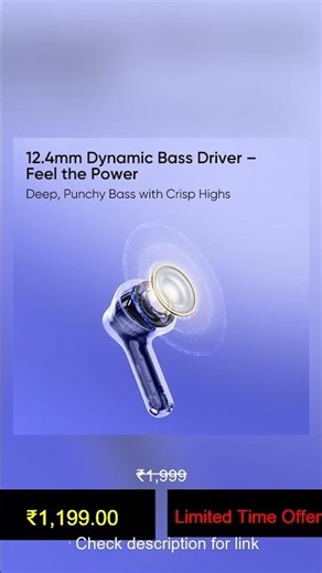 realme Buds T200 Lite Bluetooth in Ear Earbuds,4 Mic, AI ENC for Calls,48 Hours Total Playback