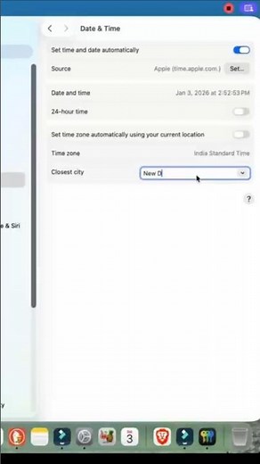 Fix Wrong Time on MacBook in 10 Seconds ⏰💻 #shortsfeed