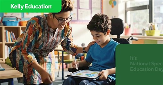 This National Special Education Day, we celebrate the dedicated educators and paraeducators making a difference in the lives of students with special needs. Want to make a difference through your work? Learn how paraeducators help students thrive: https://hubs.li/Q03Wsrrj0 | Kelly Education