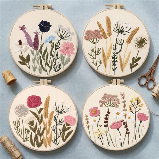 Flower Embroidery Kit, Hand Vintage Rose Cross Stitch, DIY Starter Craft - Etsy