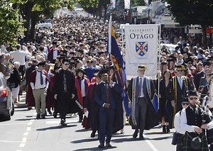 Watch: Graduation parade makes its way through city