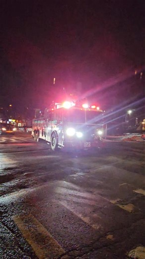 FDNY Ladder 123 Responding On Union Street In Crown Heights, Brooklyn, New York City