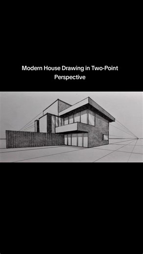 Modern House Drawing Techniques in Two-Point Perspective