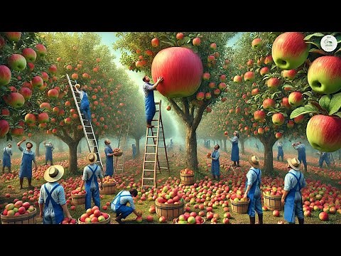How to produce millions of apple trees - apple harvesting and processing | Sustainable Farming