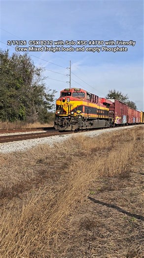 CSX B212 Phosphate Empties Stopped for Track Work - Solo KCS 4780 “Belle” + EC-1 Radio (02/15/25)