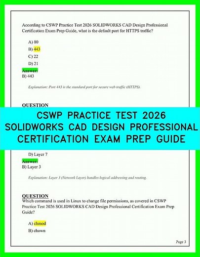 CSWP PRACTICE TEST 2026 SOLIDWORKS CAD DESIGN PROFESSIONAL CERTIFICATION EXAM PREP GUIDE 2026 FINAL