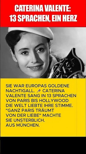 Caterina Valente: Die Stimme, die in 13 Sprachen sang 🎤✨ #catarinavalente #shortstory
