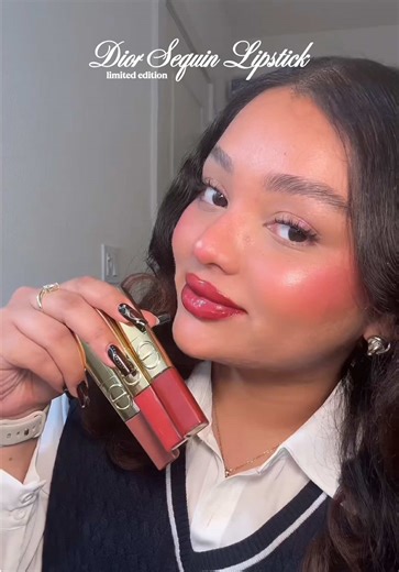 Dior Limited Edition Sequin Lipsticks Try-On for Medium Skin