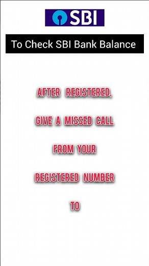 How to check SBI account balance through missed call #sbi