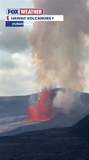 🌋 A fiery scene was captured at Hawaii Volcanoes National Park today, where Mount Kīlauea experienced its 40th episode this morning, with lava fountains reaching over 800 feet. #hawaii #volcano #volcanoeruption #lava #outdoors #FoxWeather | FOX Weather