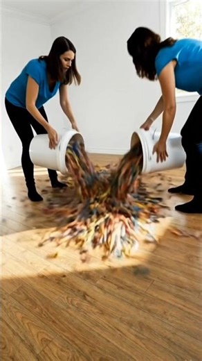 Caryons trapped forever under glossy epoxy floor 🖍️