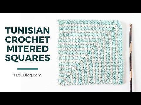 Mitered Squares - Learn Tunisian Crochet [EASY 2 COLOR STRIPED CROCHET SQUARES]