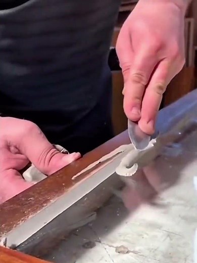 Applying Tile Grout on Glass Table for a Neat and Solid Finish #constructions #shortvideo
