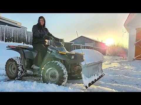 Clearing Snow on the Homestead | ATV Winch & Snow Plow Install & Test Run