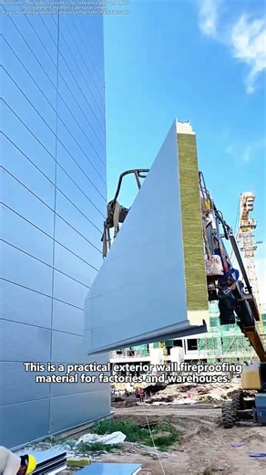 This is a practical exterior wall fireproofing material for steel structure factories and warehouses