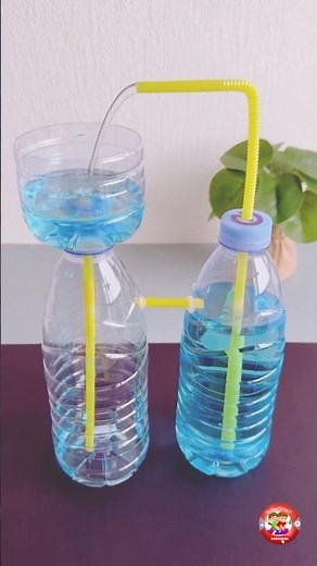 DIY Water Fountain from Used Plastic Water Bottle | KidiesTime7 | Eco-Friendly Craft #youtubeshorts